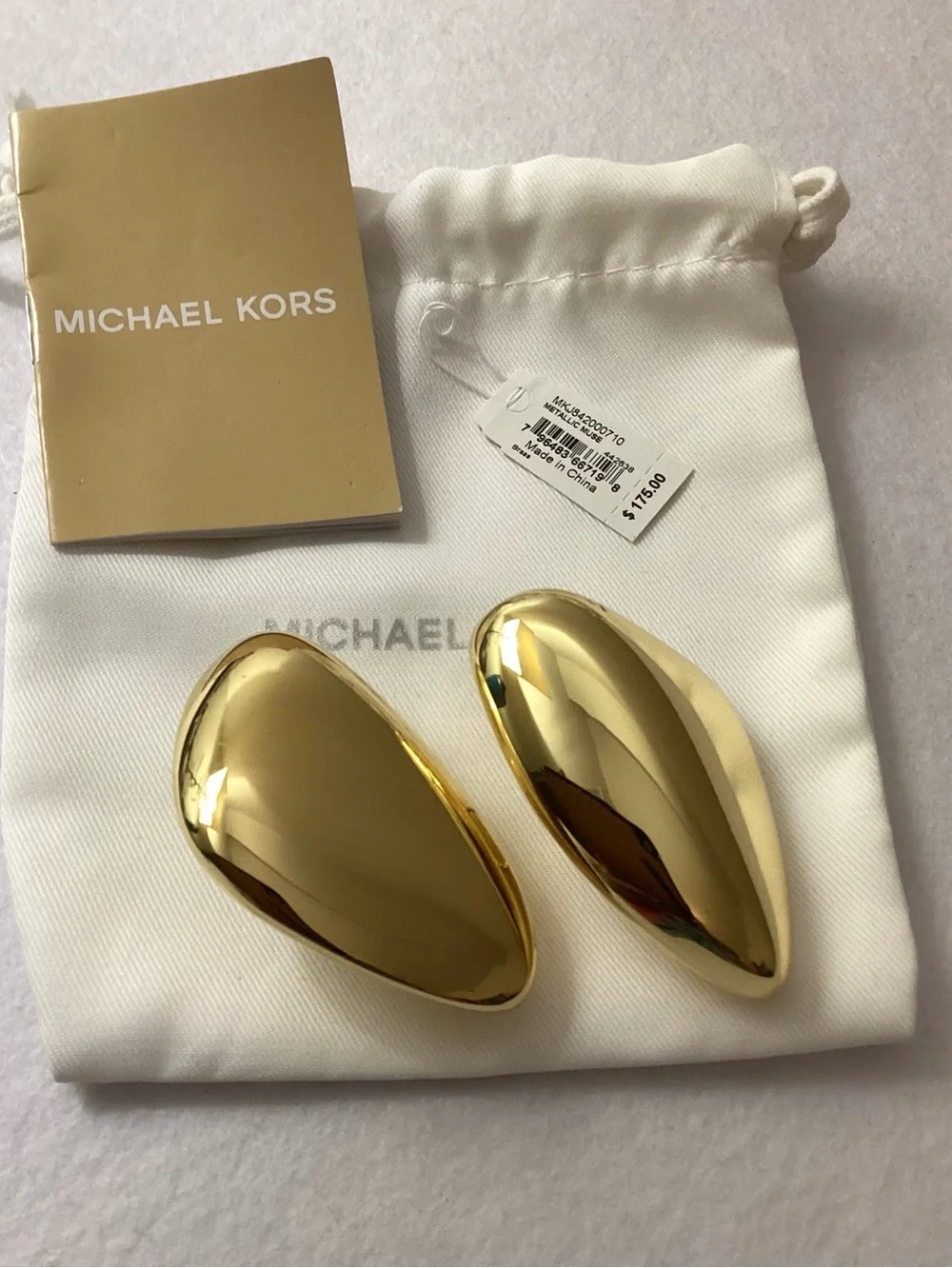 Michael Kors Brass Pebble Statement Earrings
